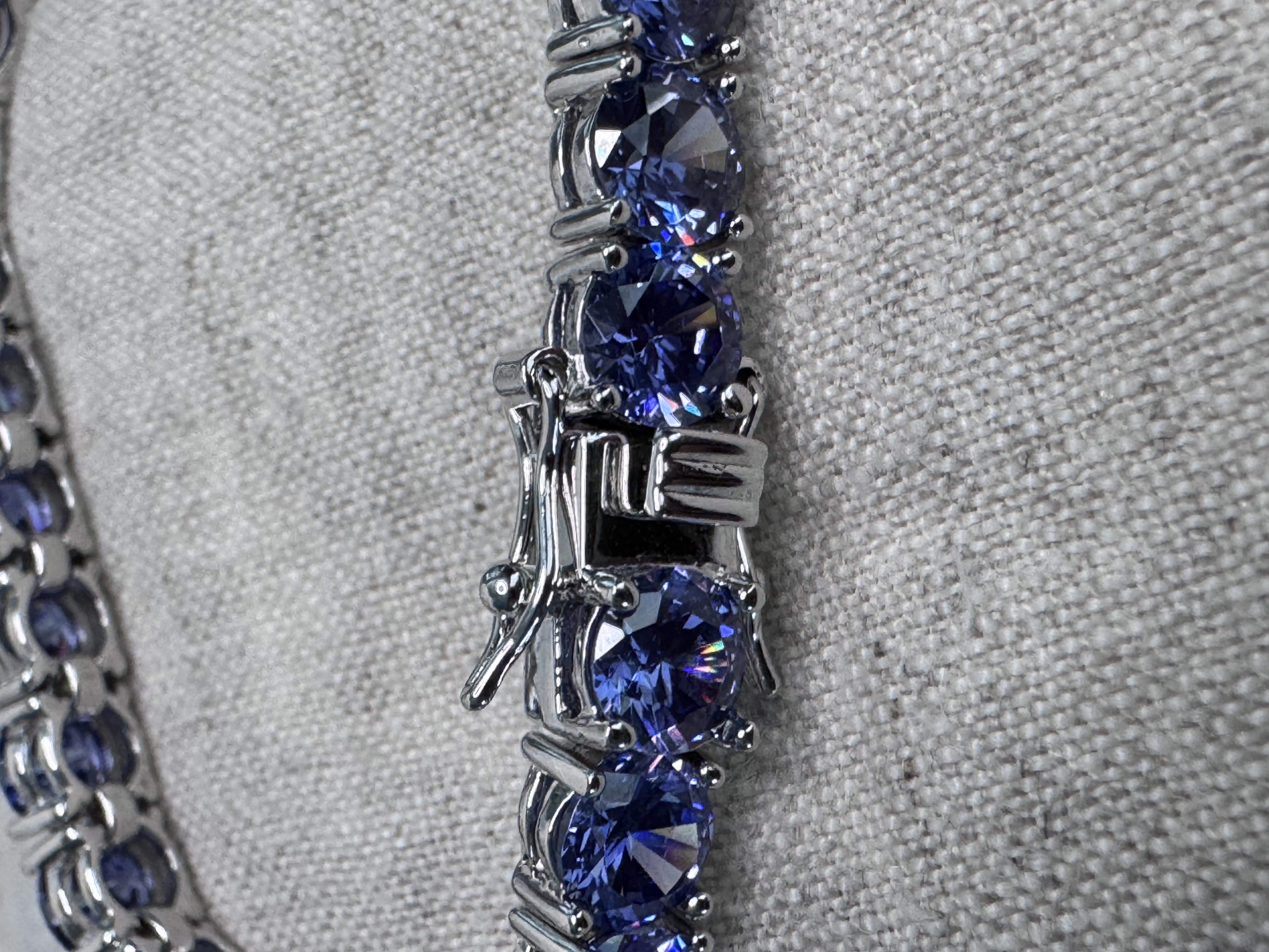 Blue Sapphire Tennis Bracelet thumbnail 3
