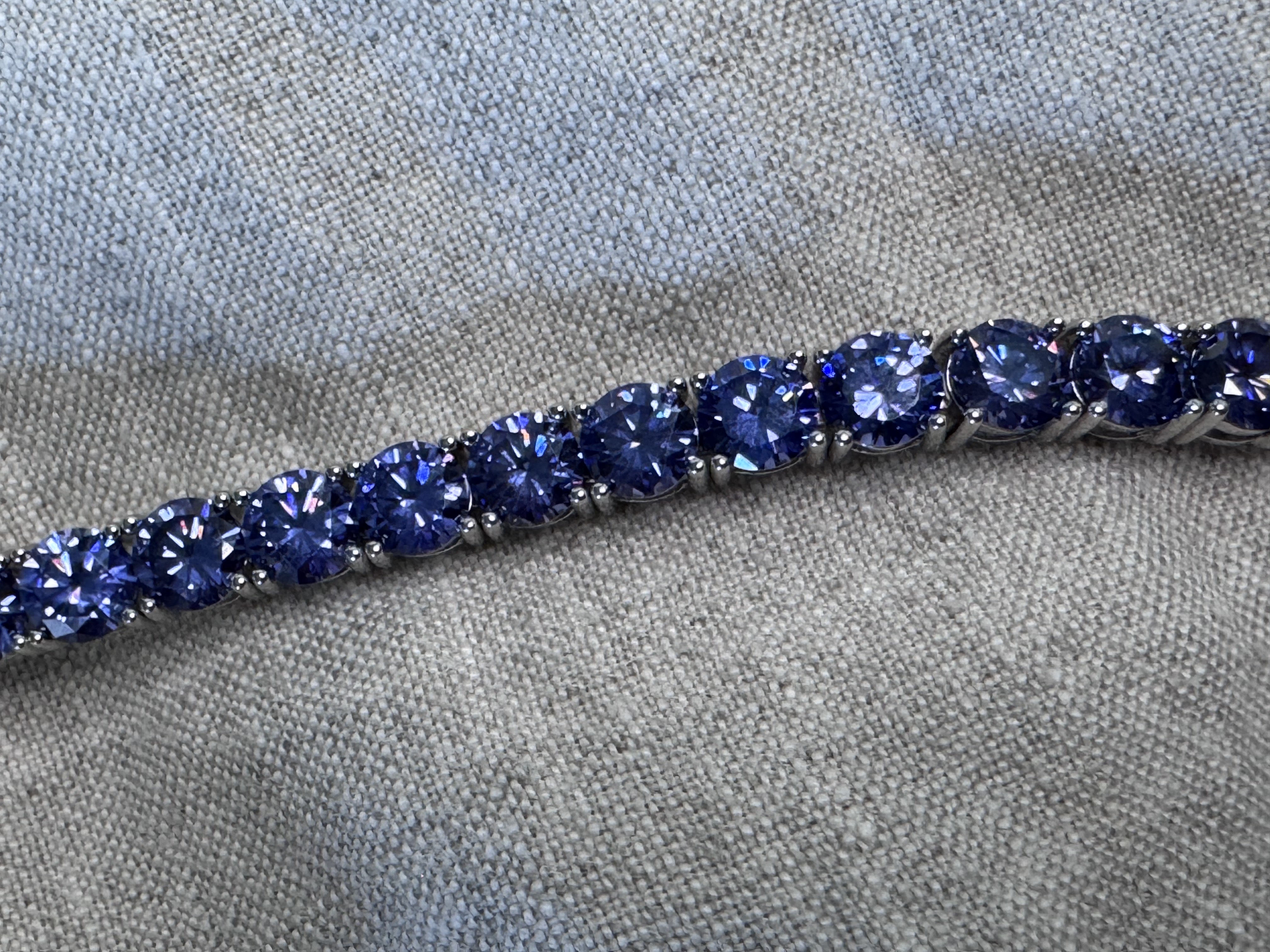 Blue Sapphire Tennis Bracelet thumbnail 5
